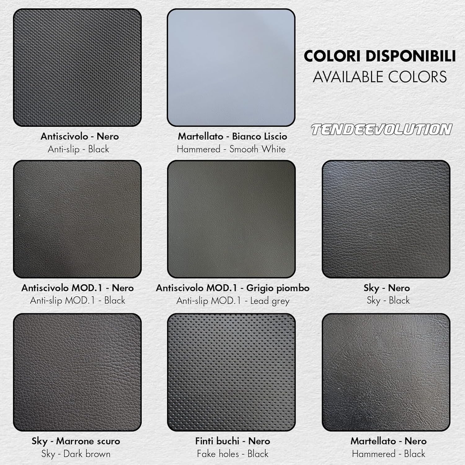 Ecopelle "Antiscivolo" - Colore Grigio Piombo - Elastica, Resistente, 100% Impermeabile - Ideale per Auto, Moto, Arredamento - Vendita al Mezzo Metro