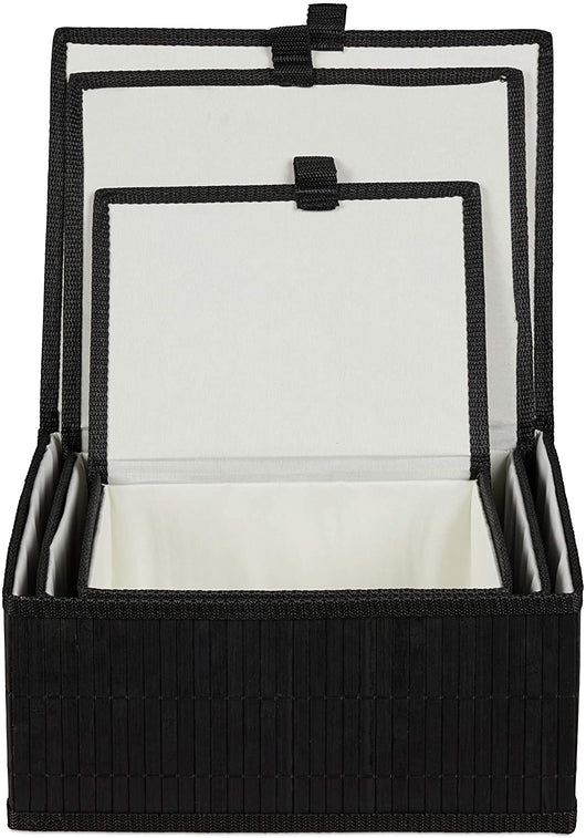 Set di 3 cestini portaoggetti decorativi in ​​bambù nero 13_0002491_2