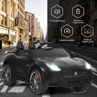 Jaguar Auto Elettrico 12 V per Bambini, Macchina Elettrica con Telecomando, con Luci Musica Storia, Avvio Lento, Velocit¨¤ 3-5 km/h (Nero)