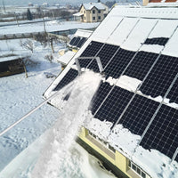 Restrello da Neve per Tetto Lungezza 193-619 cm, Rastrello per Neve Telescopico con 2 Ruote, Restrello in Alluminio Allungabile con 4 Asta Rimozione Neve per Tetto con Tessuto PE