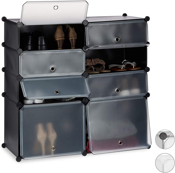 Scarpiera scaffale portaoggetti 8 scomparti nero 13_0001632_3