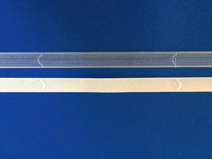 Fettuccia Per Tende A Pacchetto Con Ponticelli -Nastro Trasparente Da Cucire Vendita al Metro lineare  (Trasparente FET 09)