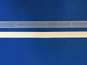 Fettuccia Per Tende A Pacchetto Con Ponticelli - Nastro Trasparente Da Cucire Vendita al Metro lineare  (Arricciabile Trasparente FET 02)