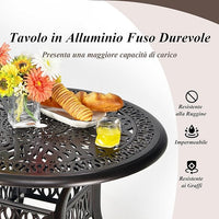 Tavolo da Pranzo Giaridno 91 cm, Tavolo da Bistro con Foro per Ombrellone da 5 cm, Tavolino Rotondo per Giardino Balcone Terazza, Portata 75 kg