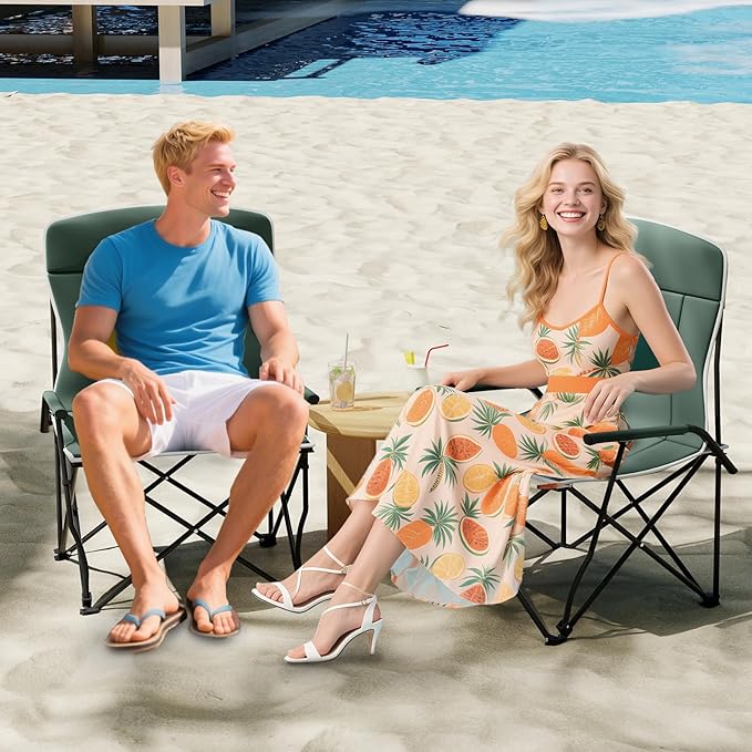 Sedia da Campeggio con Ombrello Regolabile, Sedia da Giardino Imbottita con Borsa e Tettuccio Parasole, Poltrona Pieghevole per Spiaggia, Pesca, Sport, Portata 160 kg