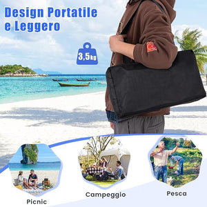 Tenda da Spiaggia Portatile, Tenda Protezione dai Raggi UV, con 4 Sacchetti di Sabbia, Borsa per il Trasporto, Parasole per 4-8 Persone, 300 x 300 x 200 cm (Blu)