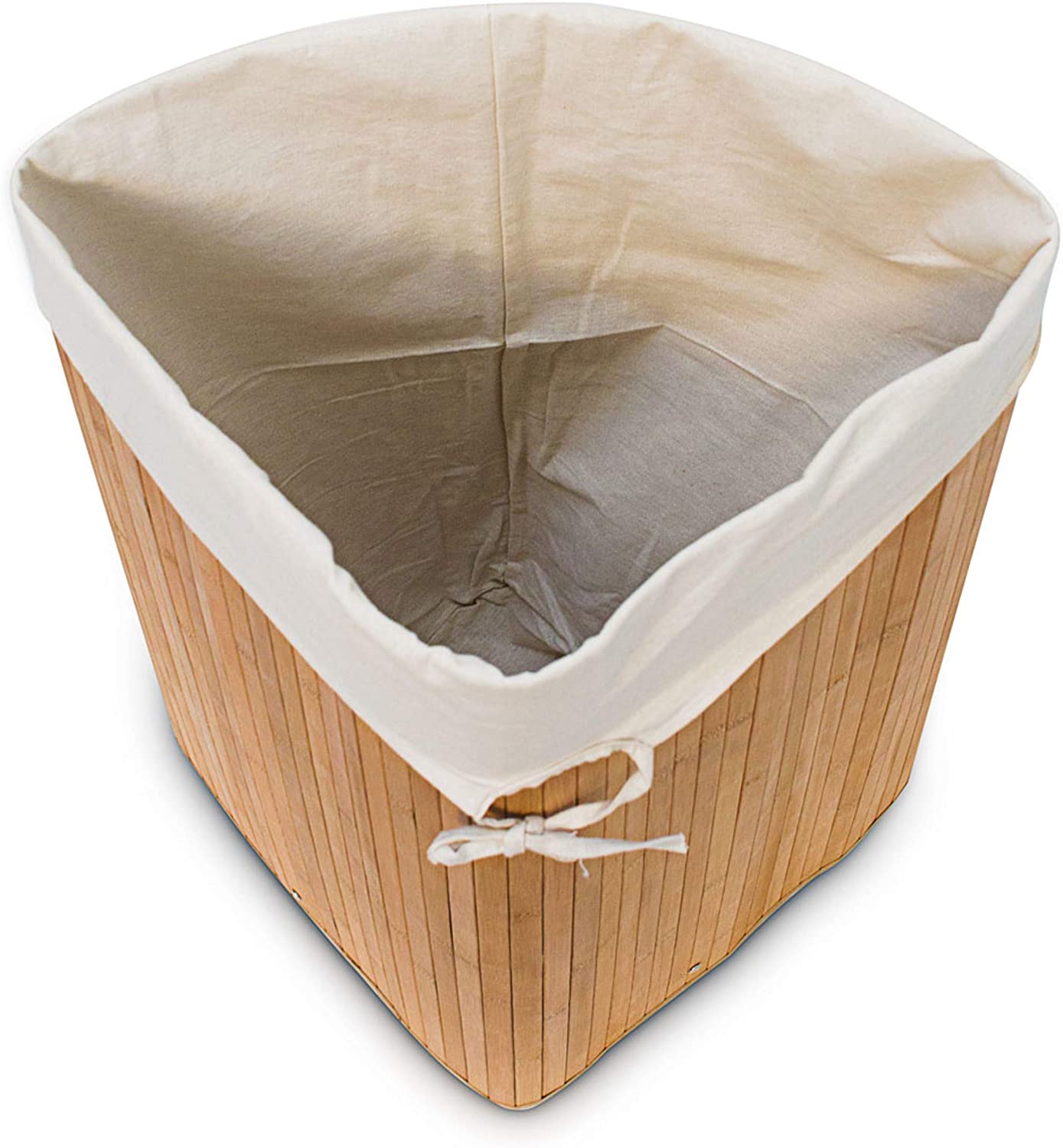 Cesto portabiancheria pieghevole con sacco triangolare 65 cm bambù natura 13_0001902_4