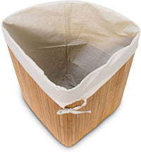 Cesto portabiancheria pieghevole con sacco triangolare 65 cm bambù natura 13_0001902_4