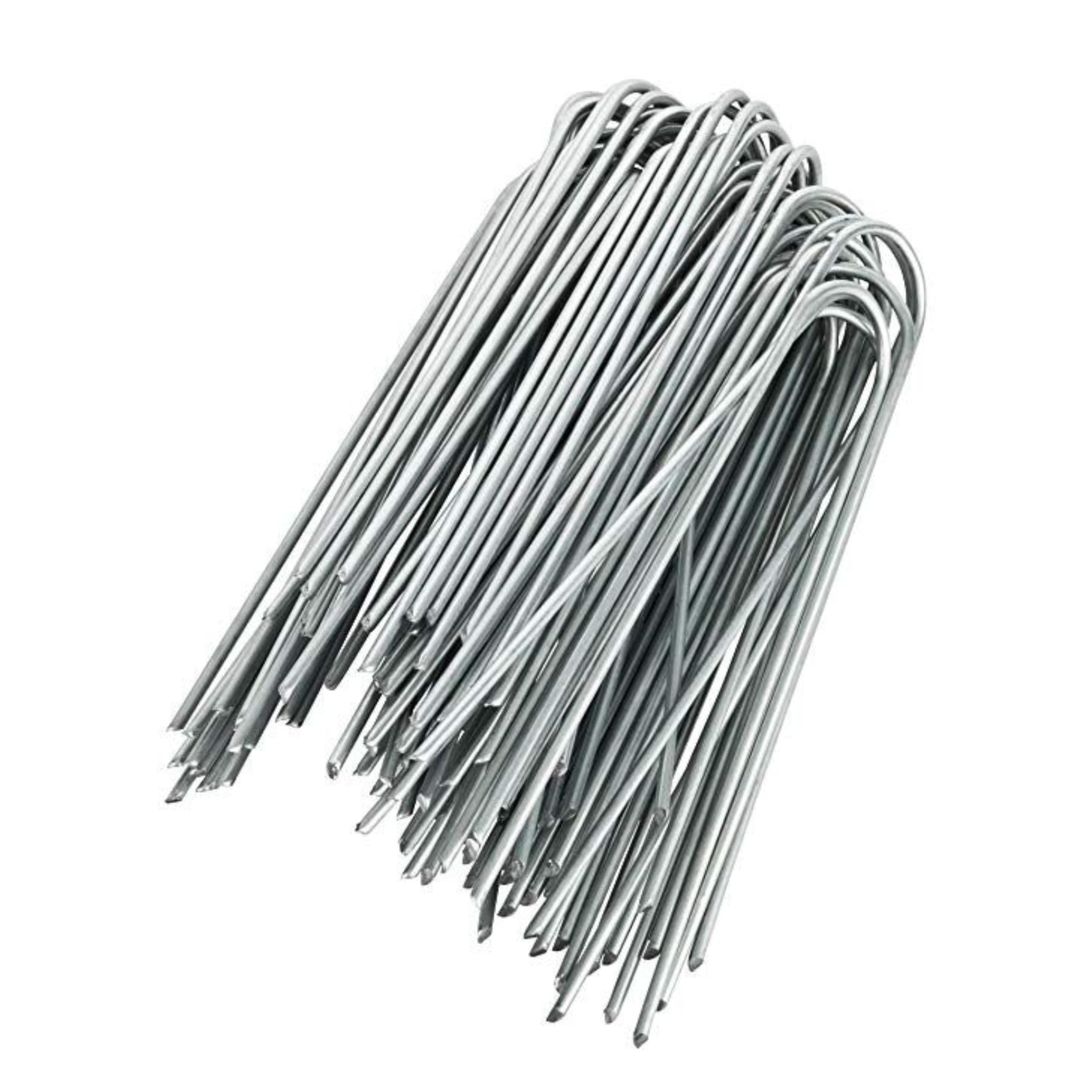 Picchetti Tubo Irrigazione in Acciaio Zincato, Set 750 Picchetti Ancoraggio ø3 mm, Picchetti per Irrigazione 17 cm di Lunghezza, Picchetti a U