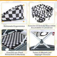 Girello per Bambini 6 in 1, Primi Passi per Neonati con Altezza Regolabile, Sedia a Dondolo per Bambini, Girello Pieghevole con Vassoio Musicale, Cuscino, per Bambini 6+ Mesi (Grigio)