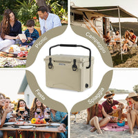 Frigorifero Portatile da 21 Litri, Frigorifero da Campeggio con Portabicchieri Integrati, Regolo e Apribottiglie, Freddo Fino 5-7 Giorni, per Barbecue, Campeggio, Picnic, Pesca