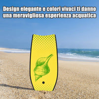 Tavola da Surf in XPE, EPS e HDPE, Tavola Surf Bambini e Adulti, Tavoletta Mare con Leash per Polso, Portata 85 kg, Disponibile in Vari Colori, 104 x 51 x 6 cm (Giallo)