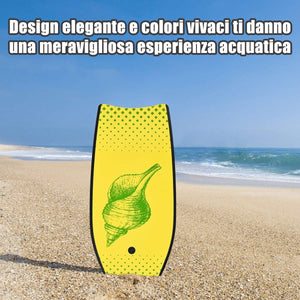 Tavola da Surf in XPE, EPS e HDPE, Tavola Surf Bambini e Adulti, Tavoletta Mare con Leash per Polso, Portata 85 kg, Disponibile in Vari Colori, 104 x 51 x 6 cm (Giallo)