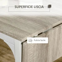 Set con Tavolo Pieghevole e 2 Sedie da Pranzo in Legno e Metallo, Colore Legno