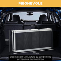 RAMPA X SEDIA A ROTELLE PIEGHEVOLE E ANTISCIVOLO CAPACITA' 272KG 152x73cm HOMCOM