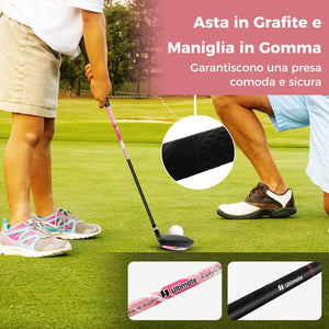 Set di Mazze da Golf per Bambini 5-7 Anni, Set Allenamento Golf con Sacca, Fodera Impermeabile, Legno di Fairway 3, Ferro 7, Ferro S e Putter per Bambini e Bambine, Destrorso