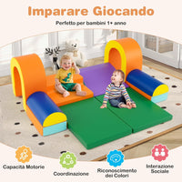 Set di 10 Blocchi da Arrampicata in Schiuma, Palestra da Gioco in Morbida Pelle Sintetica, Strutture Leggere per Scalare, Arrampicarsi, Scivolare, per Bambini 1+ Anno (Arancione)