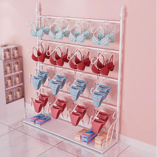 Espositore per Calzini da Bagno del Centro Commerciale, espositore per Biancheria Intima in Metallo, espositore per Reggiseni da Pavimento a 4 Ripiani, scaffale per Pantaloncini Intimi Naka