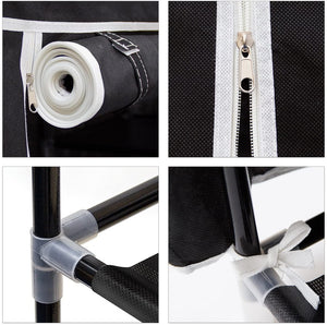 Mobile scarpiera ripiano in tessuto con cerniera 161 cm nero 13_0001642_3