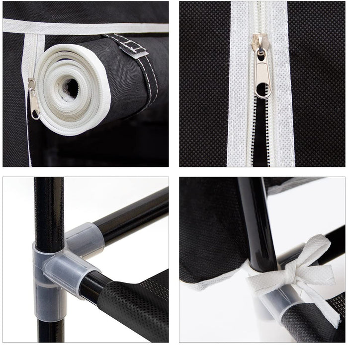 Mobile scarpiera ripiano in tessuto con cerniera 161 cm nero 13_0001642_3