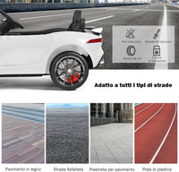 Jaguar Auto Elettrico 12 V per Bambini, Macchina Elettrica con Telecomando, con Luci Musica Storia, Avvio Lento, Velocit¨¤ 3-5 km/h (Bianco)