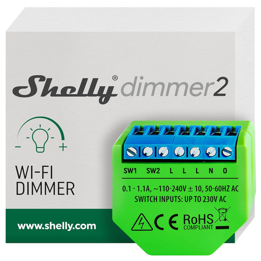 Shelly Dispositivo controllo luci alogene, led, wi-fi, Shelly Dimmer 2 - Pack ML