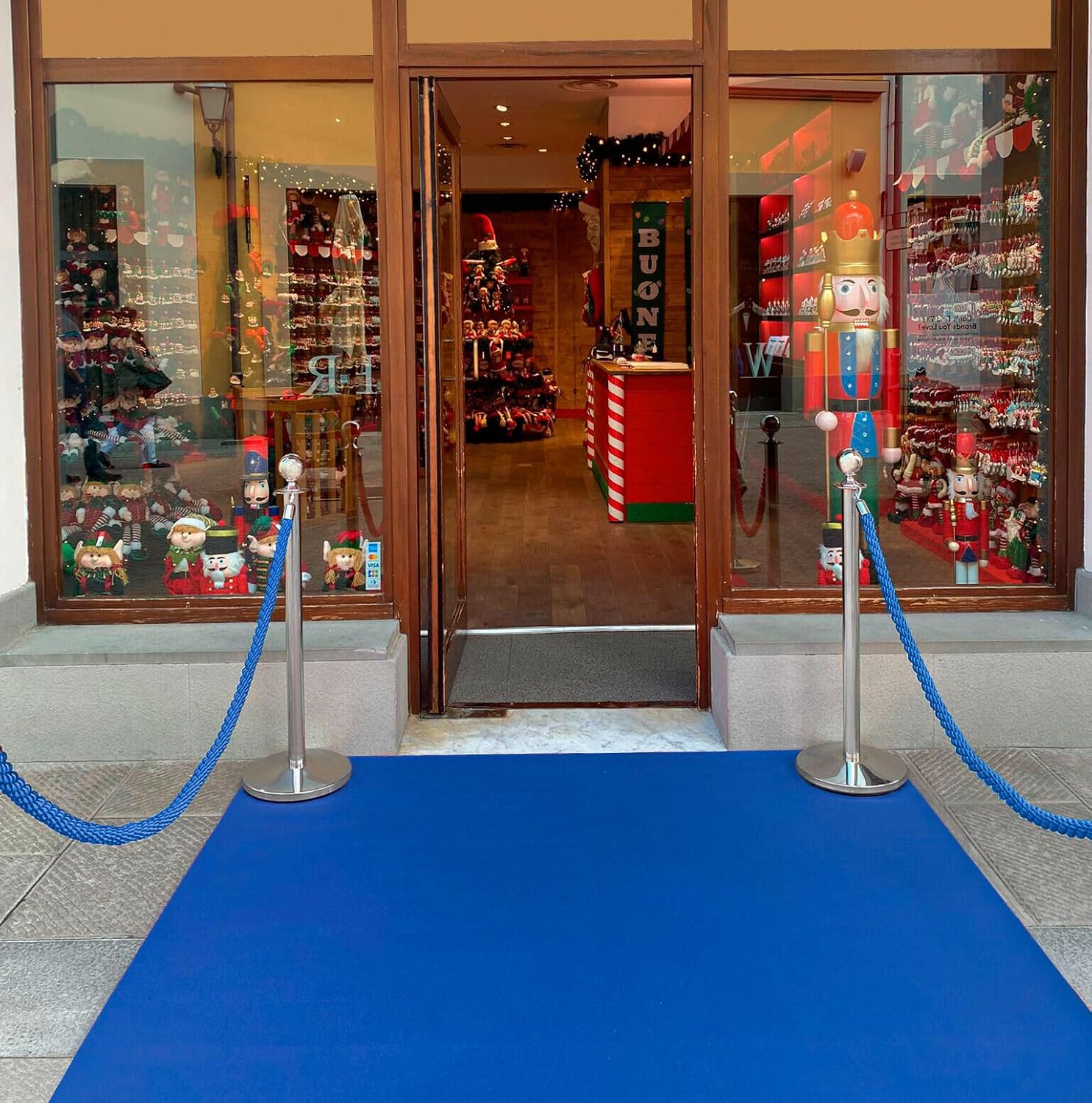 Passatoia Moquette Blu 200x700 Cm Antiscivolo Cerimonia Evento Fiera Corridoio Negozio Marciapiede