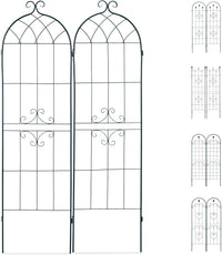 Recinzione a traliccio per piante rampicanti ad arco da giardino in ferro set da 2 verde 13_0002896_5