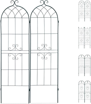 Recinzione a traliccio per piante rampicanti ad arco da giardino in ferro set da 2 verde 13_0002896_5