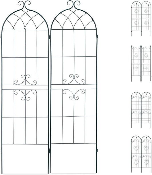 Recinzione a traliccio per piante rampicanti ad arco da giardino in ferro set da 2 verde 13_0002896_5