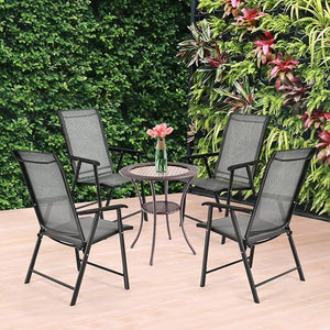 Tavolo da Giardino in Rattan PE e Vetro Temperato, Rotondo Tavolino Piccolo da Caffè Resistente alle Intemperie, per Cortile Balcone Esterno, Ø64 x 72 cm, Marrone