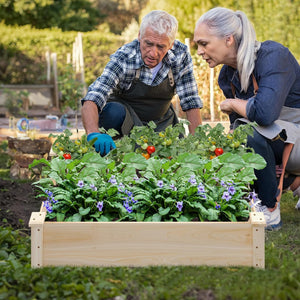 Orto Rialzato da Esterno in Legno di Pino, Vaso per Piante con Fondo Aperto, Fioriera da Giardino per Fiori, Verdure e Erbe da Balcone o Terrazza, Naturale (120 x 61 x 25,5 cm)