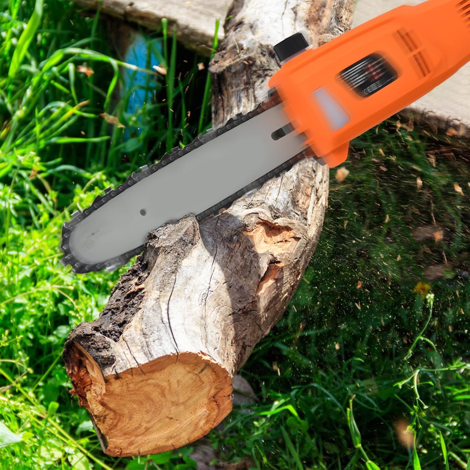 Motosega Telescopica Elettrica da 212-286 cm, Motosega Multiangolare con Testa Regolabile, Installazione senza Attrezzi, Leggera e con Cavo per Taglio di Rami e Legno