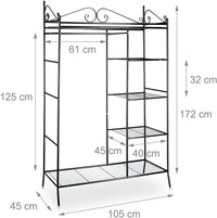 Armadio con coperchio 172 cm metallo nero 13_0001960