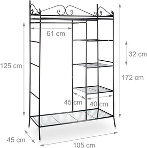Armadio con coperchio 172 cm metallo nero 13_0001960