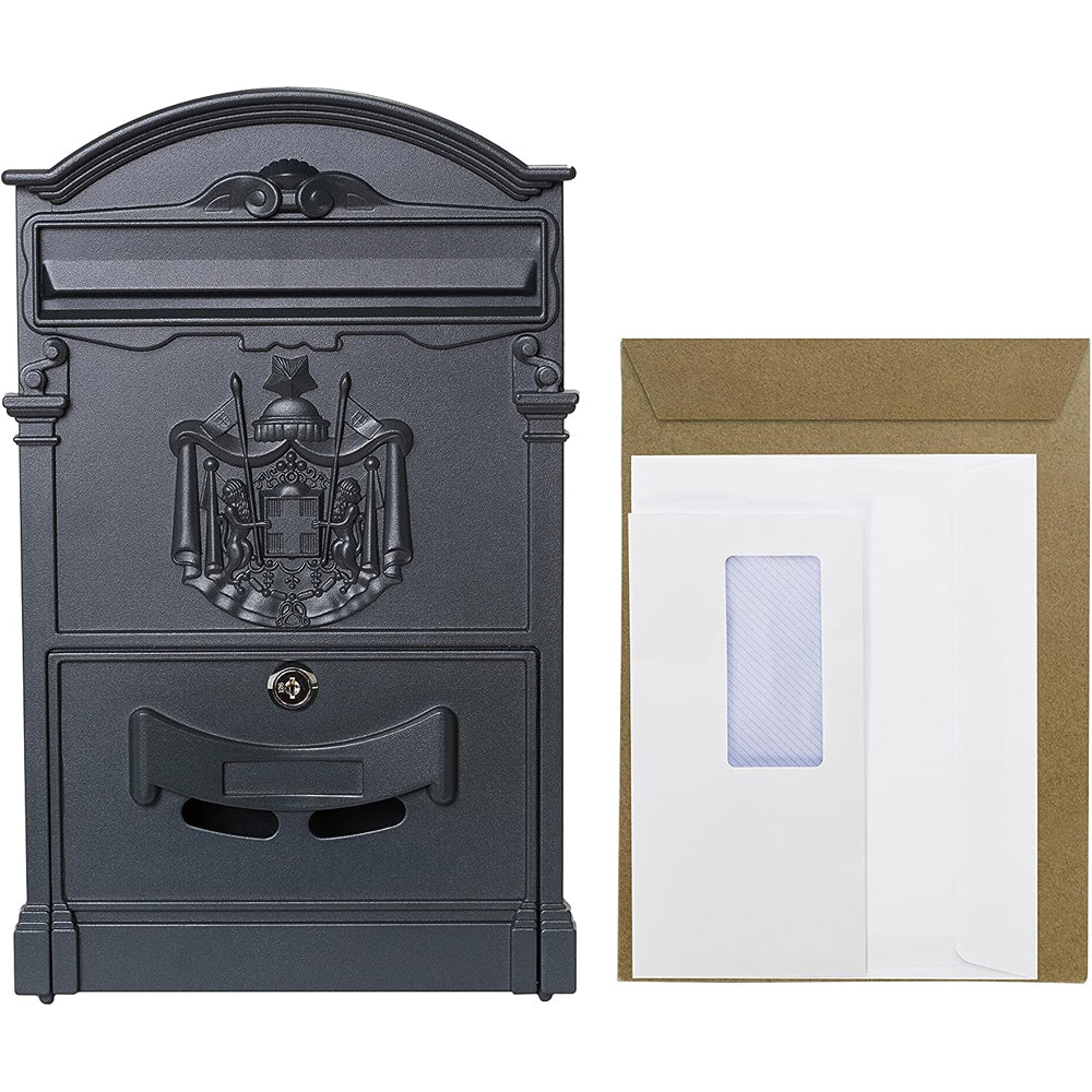 Cassetta postale per posta artistica alluminio esterno antracite 260x410x90 mm vulcania