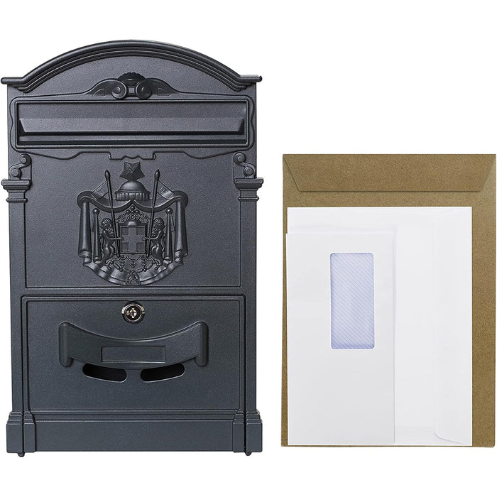 Cassetta postale per posta artistica alluminio esterno antracite 260x410x90 mm vulcania