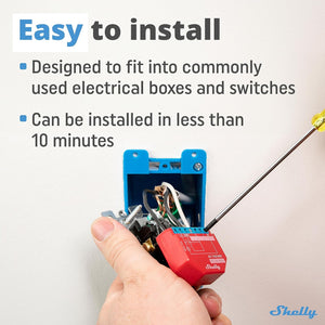 Shelly Relè Wi-Fi e bluetooth,  controllo consumi, Shelly 1PM Plus - Two Pack