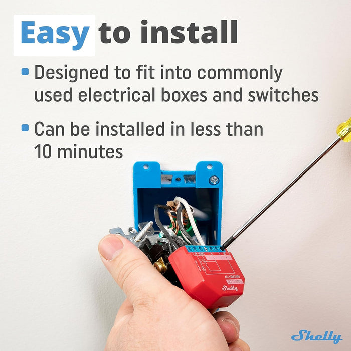 Shelly Relè Wi-Fi e bluetooth,  controllo consumi, Shelly 1PM Plus - Two Pack