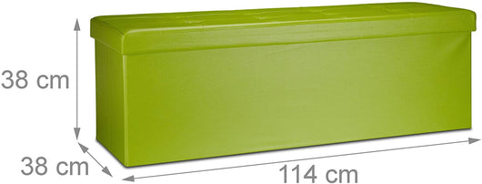 Sgabello pieghevole sintetico pouf contenitore pieghevole 114 cm verde 13_0002807_2