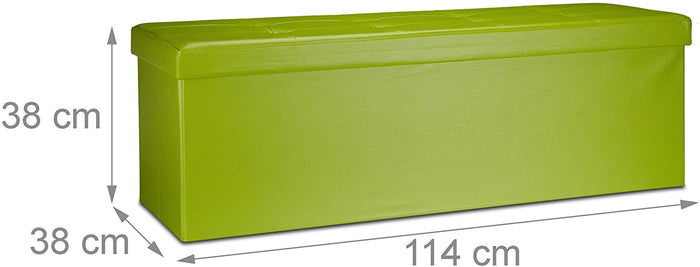 Sgabello pieghevole sintetico pouf contenitore pieghevole 114 cm verde 13_0002807_2