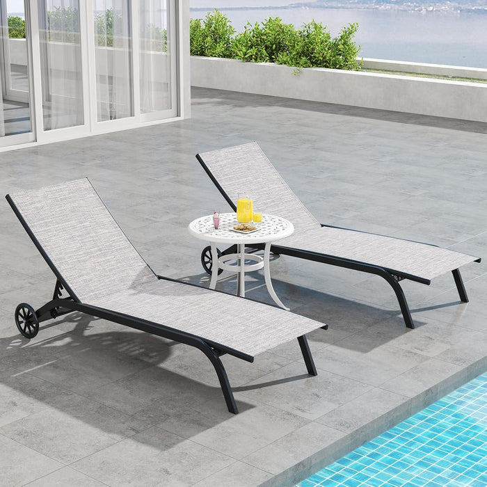 Tavolino da Giardino da 60 cm, Tavolino da Esterno in Alluminio Pressofuso con Piedini Regolabili, Tavolino in Metallo per Piscina, Terrazzo, Balcone, Porta 50 kg, 60 x 53 cm (Bianco)