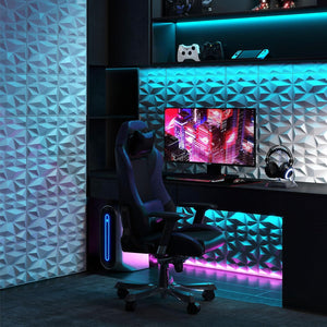 50 Pezzi 3D Pannelli Murali 30 x 30 cm, Pannello da Parete 3D Diamante, Decorazione Interna da Parete in PVC, 4,5 m², per Soggiorno Camera da Letto (4,5㎡,Bianco)