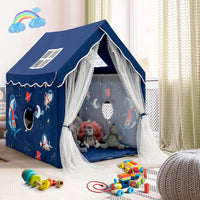 Tenda da gioco per Bambini, Casetta per Bambini da Interno con Tappetino Imbottito Rimovibile, Ideale per Bambini e Bambine, 105 x 121 x 137 cm (Blu)