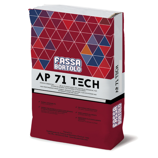 Ap 71 tech adesivo monocomponente bianco grigio pavimenti rivestimenti 25 kg *** colore- grigio, confezione 1