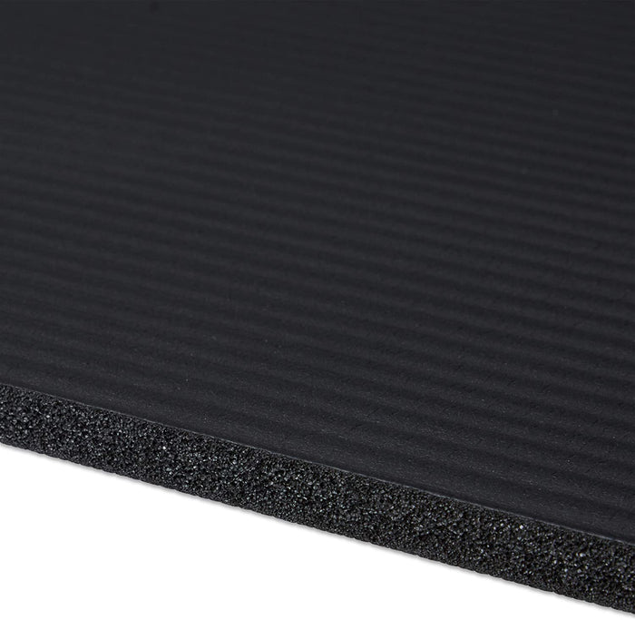 Tappetino yoga spessore 1 cm cinturino in gomma trasporto ginnastica pilates aerobica nero 13_0002843_3