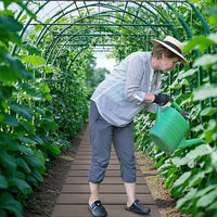 Percorso Giardino 242 cm, Passerella Dritta da Esterno con Connessione a Filo Metallico, Superficie Antiscivolo, Sentiero da Giardino Resistente alle Intemperie (242 x 55 x 1,2 cm)