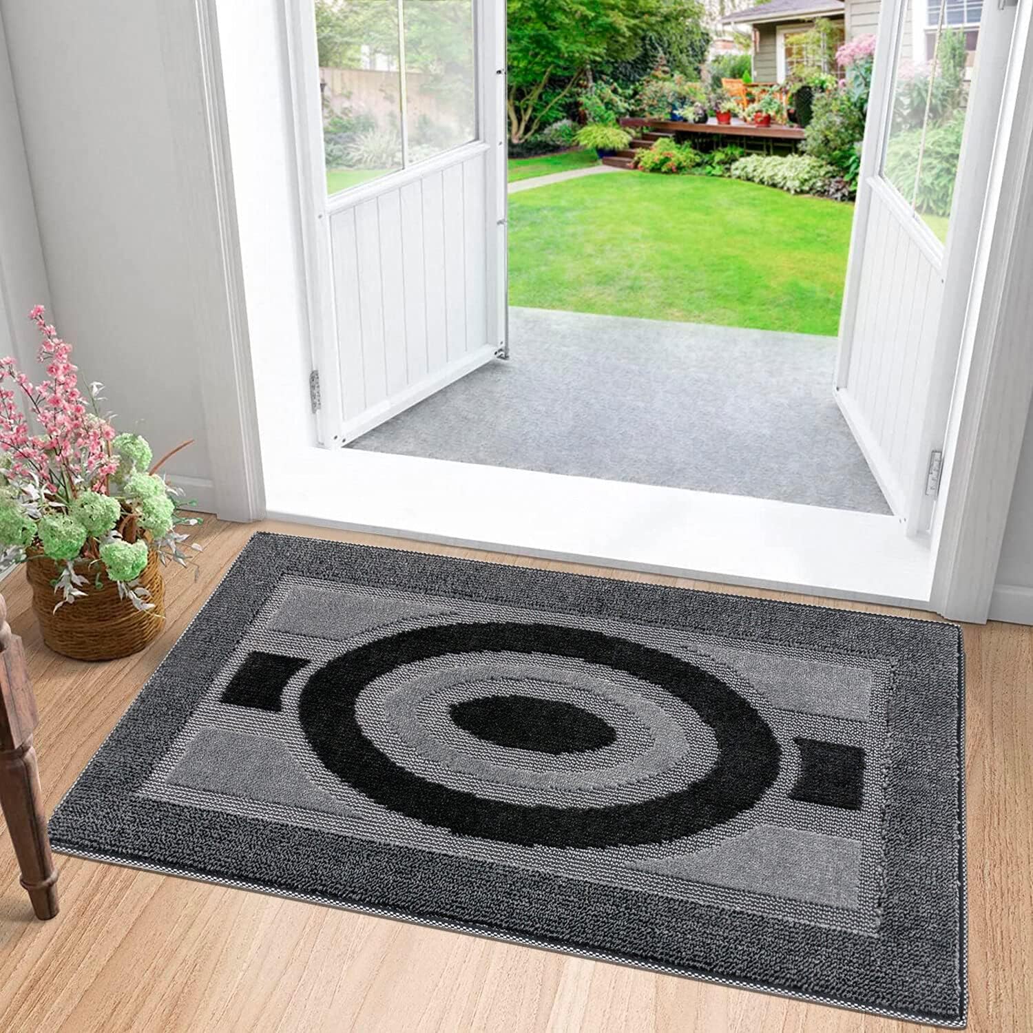 Zerbino Ingresso 40x70 cm Asciugapassi Assorbente Antiscivolo Morbido Made In Italy Grigio