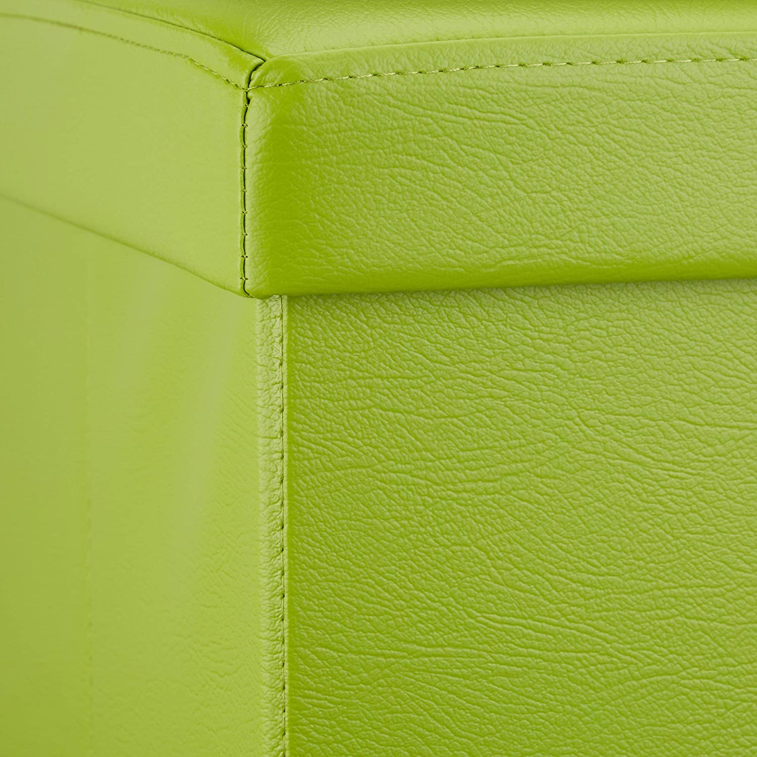 Sgabello ottomano panca pieghevole contenitore stabile sintetico 38 cm verde 13_0002806_7