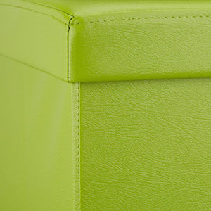 Sgabello ottomano panca pieghevole contenitore stabile sintetico 38 cm verde 13_0002806_7